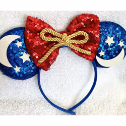 Mickey Mouse Wizard blue sequence ears headband Halloween for kids