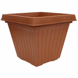 Set of 4 Large 40cm Square Garden Planters Plastic Plant Pots