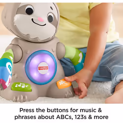 Fisher-Price GHR18 Linkimals Smooth Moves Sloth, Baby Toy with Music & Lights, Multicolour