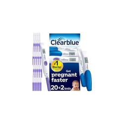 Clearblue Digital Ovulation & Pregnancy Tests, Double Your Chances of Getting Pregnant, 20 Advanced Digital Ovulation Tests & 1 Double-Check & Date C