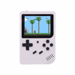 Retro Portable Mini Handheld Video Game Console 3 inch Game Player Built-in 400 Games - white