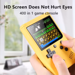 Retro Portable Mini Handheld Video Game Console 3 inch Game Player Built-in 400 Games - white