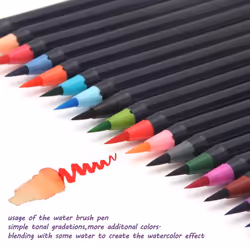 Dainayw Watercolor Brush Marker Pens Soft Flexible Tip Create Watercolor Effect 20 Colors