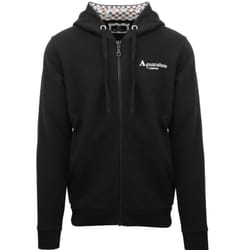 Aquascutum Classic Embossed Signature Logo Black Zip-Up Hoodie - XXL