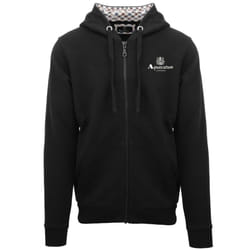Aquascutum London Embossed Signature Logo Black Zip-Up Hoodie - S