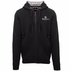Aquascutum London Embossed Signature Logo Black Zip-Up Hoodie - XXL