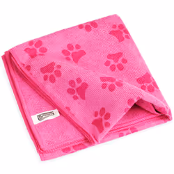 Spontex Microfibre Pet Towel Soft Dog Bath Robe Addition to Puppy Grooming Brush - Pink