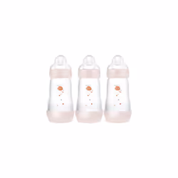 Easy Start Self Sterilising Anti-Colic Bottle Pack of 3 (3 x 260 ml), MAM Baby Bottles with Medium Flow Teats Size 2, Newborn ...