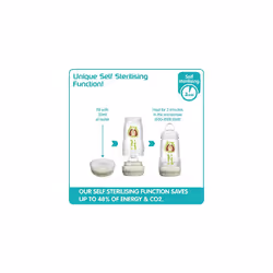 Easy Start Self Sterilising Anti-Colic Bottle Pack of 3 (3 x 260 ml), MAM Baby Bottles with Medium Flow Teats Size 2, Newborn Essentials, Seashell