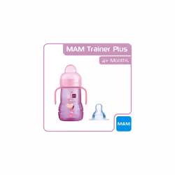 Trainer+ 220ml, Baby Cup Suitable from 4+ Months, Trainer Cup for Independent Drinking, Spill-Free Toddler Cup, Pink (Designs May Vary)