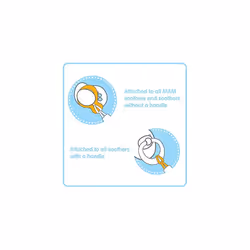 MAM Soother Clips, Pack of 2, Baby Soother Chain Fits All MAM Soothers, Newborn Essentials, Blue with Blue Strap (Soothers Not Included)