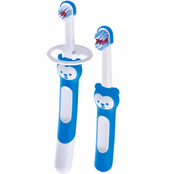 Learn to Brush Set, Two Baby Toothbrushes With Safety Shields, Ideal for Teaching Dental Hygiene to Infants, Baby Training To ...