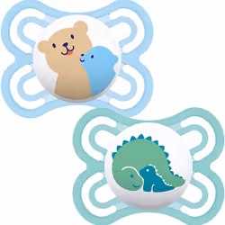 MAM Perfect Soothers 0+ Months (Pack of 2), Thinner and Softer Baby Soothers with Self Sterilising Travel Case, Newborn Essen ...