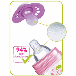 Perfect Soothers 16+ Months (Pack of 2), Thinner and Softer Baby Soothers with Self Sterilising Travel Case, Newborn Essentials, Blue (Designs May