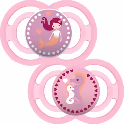 MAM Perfect Soothers 12+ Months (Pack of 2), Thinner and Softer Baby Soothers with Self Sterilising Travel Case, Newborn Esse ...