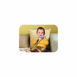MAM Bite and Relax Teether (4+ months) with Clip, Teething Toy Promotes Dental Hygiene and Cleanliness, Baby Teether Soothes Painful Gums, Blue