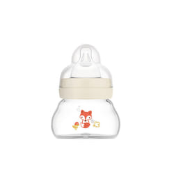 MAM Bottle Feel Good, Extra-Small Glass Baby Bottle with MAM Teat, Heat-Resistant Glass Baby Bottle for Newborns, Unisex, 1 x 90 ml