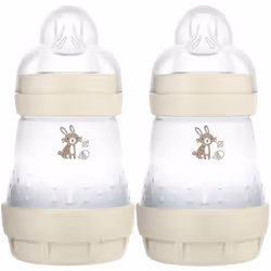 MAM Easy Start Colours of Nature Self Sterilising Anti-Colic Baby Bottle(2 x 160ml Bunnies), Matt Bottles with MAM teats, Bab ...