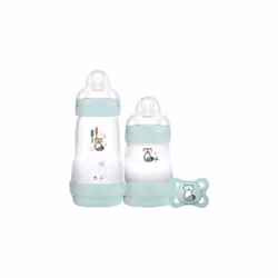 MAM Easy Start Colours of Nature Starter Self Sterilising Anti Colic Starter Set (Racoon), Non-Shiny Matt Finish Newborn Bott ...