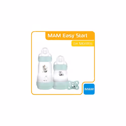 MAM Easy Start Colours of Nature Starter Self Sterilising Anti Colic Starter Set (Racoon), Non-Shiny Matt Finish Newborn Bottle Set and Soot