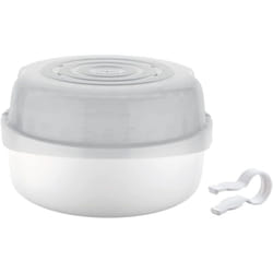 MAM Microwave Steam Steriliser (Grey), Natural Cleaning Steriliser, Steam Bottle Steriliser to Disinfect Baby Bottles, Baby Bottle Steriliser