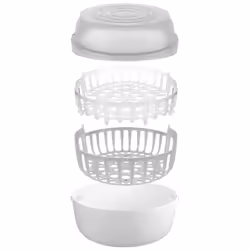 MAM Microwave Steam Steriliser (Grey), Natural Cleaning Steriliser, Steam Bottle Steriliser to Disinfect Baby Bottles, Baby Bottle Steriliser