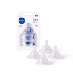 Teats Size 1, Suitable for Newborns, Slow Flow SkinSoft Silicone Teats for Baby Bottles, Fits All MAM Bottles, Baby Feeding E ...