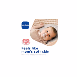 Original Start Soother 0-2 Months (Set of 2), Baby Soother Made from Sustainable Material, SkinSoft Silicone Teat, with MAM Soother Case, Pink