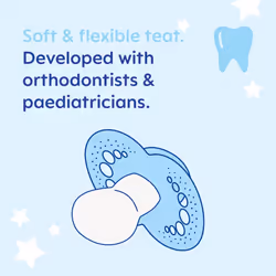 Original Night Soother 16+ Months (Pack of 2), Sustainable Baby Soother, SkinSoft Silicone Teat, Glow in the Dark Soother, Blue (Designs May Vary)