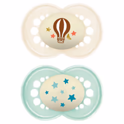 Original Night Soother 16+ Months (Pack of 2), Sustainable Baby Soother, SkinSoft Silicone Teat, Glow in the Dark Soother, Cr ...