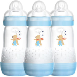 Easy Start Self Sterilising Anti-Colic Baby Bottle Pack of 3 (3 x 260 ml), Anti-Colic Bottle with Medium Flow MAM Teats Size 2, Newborn Essentials,