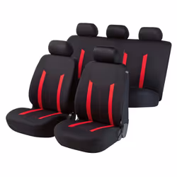 Seat cover; WALSER; Hastings; black, red Polyester Front and Rear; for VOLKSWAGEN, NISSAN, FORD, SEAT, RENAULT