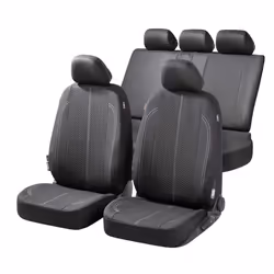Seat cover; WALSER; Tratto ZIPP IT; black Polyester Front and Rear; for VOLKSWAGEN, FORD, NISSAN, SEAT, CITROËN