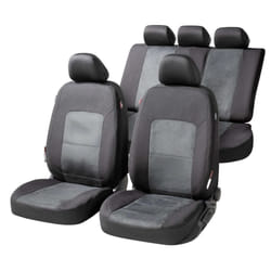 WALSER Ellington ZIPP IT Premium 11865 Seat cover black/grey Polyester Front and Rear VOLKSWAGEN: Golf 7, Polo V Hatchback, GOLF 6