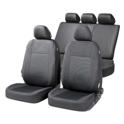 WALSER Ardwell ZIPP IT Premium 11869 Seat cover black/grey Polyester Front and Rear FORD: Focus Mk4 Hatchback, FIESTA 5, FIESTA 6, VOLKSWAGEN: Golf 7