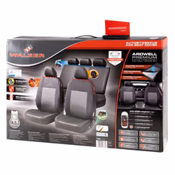 WALSER Ardwell ZIPP IT Premium 11869 Seat cover black/grey Polyester Front and Rear FORD: Focus Mk4 Hatchback, FIESTA 5, FIESTA 6, VOLKSWAGEN: Golf 7