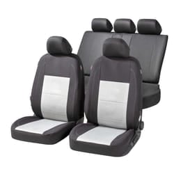 WALSER Avignon ZIPP IT Premium 11872 Seat cover silver, black Polyester Front and Rear VOLKSWAGEN: Golf 7, Polo V Hatchback, GOLF 6
