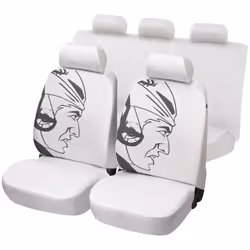Seat cover; WALSER; Indian; white Cotton, Polyester Front and Rear