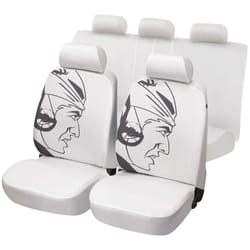 WALSER Indian 12684 Seat cover white Cotton, Polyester Front and Rear
