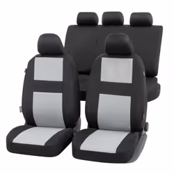 Seat cover; WALSER; black/grey Polyester Front and Rear; for VOLKSWAGEN, FORD, NISSAN, SEAT, CITROËN