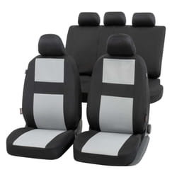 WALSER 13327 Seat cover black/grey Polyester Front and Rear VOLKSWAGEN: Golf 7, Polo V Hatchback, GOLF 6, FORD: Focus Mk4 Hatchback, FIESTA 5