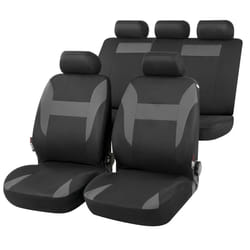 WALSER Nampa 13422 Seat cover black/grey Polyester Front and Rear VOLKSWAGEN: Golf 7, Polo V Hatchback, GOLF 6, NISSAN: Qashqai 2, SEAT: Leon III ST