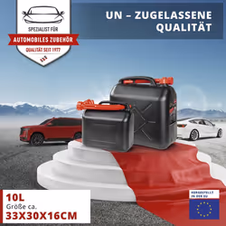 WALSER 16385 Jerrycan 10 Plastic with spout black/red