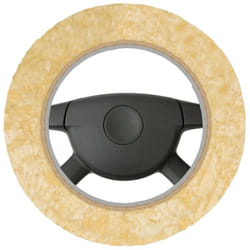 WALSER 19540-0 Steering wheel cover 37 39 beige Leather, Sheepskin