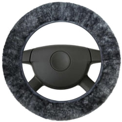 WALSER 19542-0 Steering wheel cover 37 39 anthracite Leather, Sheepskin