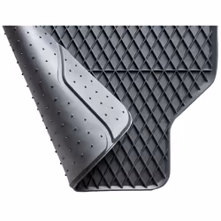 WALSER Robust 28019 Floor mat set Rubber Front 2 black Universal fit 66 x 44