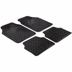 Floor mat set; WALSER; Metallic; Rubber Front and Rear 4 black Universal fit 70.5 x 49, 42.5 x 48