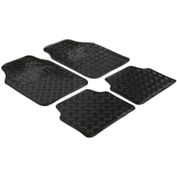 WALSER Metallic 28035 Floor mat set Rubber Front and Rear 4 black Universal fit 70.5 x 49, 42.5 x 48