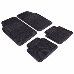 Floor mat set; WALSER; Spartakus; Rubber Front and Rear 4 black Universal fit 71.5 x 46, 43.5 x 46