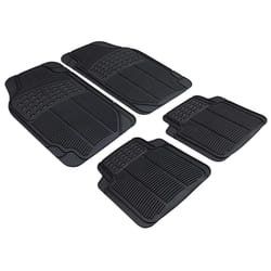WALSER Spartakus 28036 Floor mat set Rubber Front and Rear 4 black Universal fit 71.5 x 46, 43.5 x 46